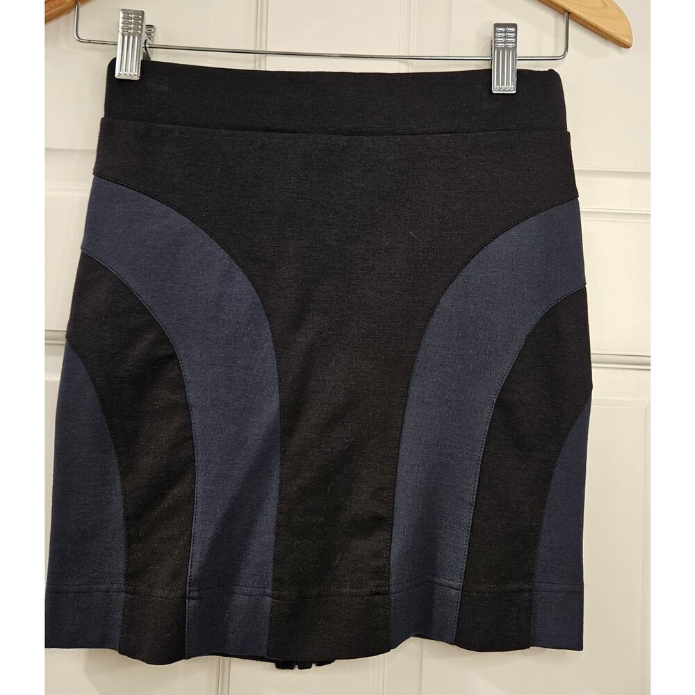 All Saints Mini Skirt Black and Blue Zip Back Size 4